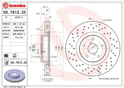 Brembo 2x Bremsscheibe für Subaru von BREMBO