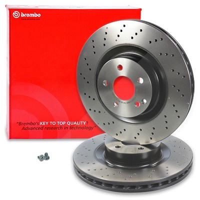 Brembo 2x Coated Disc Bremsscheibe Vorne Gelocht für Mercedes-Benz Brembo 2x Coated Disc Bremsscheibe Vorne Gelocht für Mercedes-Benz von BREMBO