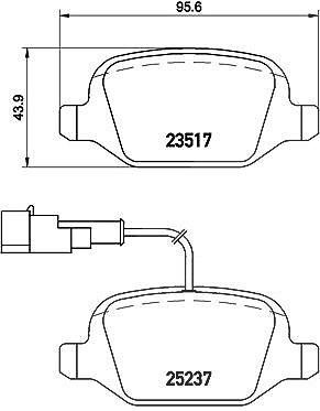 Brembo Bremsbeläge hinten (Satz) [Hersteller-Nr. P23131] für Alfa Romeo von BREMBO
