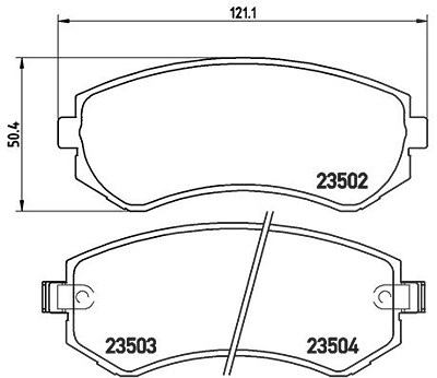 Brembo Bremsbeläge vorne/hinten (Satz) [Hersteller-Nr. P56039] für Nissan von BREMBO