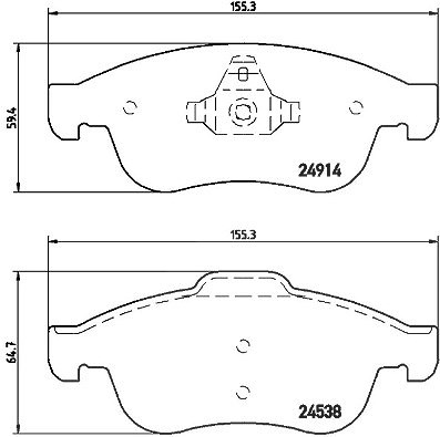 Brembo Bremsbelagsatz, Scheibenbremse [Hersteller-Nr. P68050] für Dacia, Nissan, Renault von BREMBO