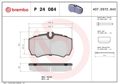 Brembo Bremsbelagsatz, Scheibenbremse [Hersteller-Nr. P24084] für Ford von BREMBO
