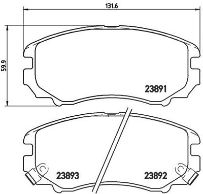 Brembo Bremsbelagsatz, Scheibenbremse [Hersteller-Nr. P30018] für Hyundai, Kia von BREMBO