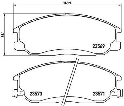 Brembo Bremsbelagsatz, Scheibenbremse [Hersteller-Nr. P30013] für Daewoo, Hyundai, Ssangyong von BREMBO