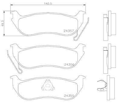 Brembo Bremsbelagsatz, Scheibenbremse [Hersteller-Nr. P37009] für Jeep von BREMBO