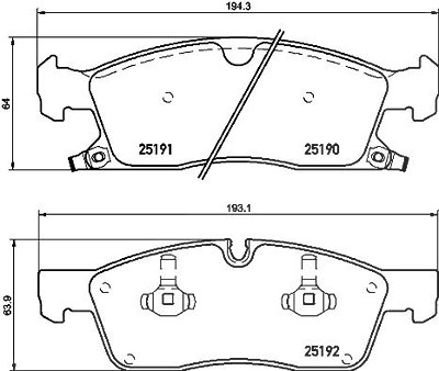 Brembo Bremsbelagsatz, Scheibenbremse [Hersteller-Nr. P37015] für Dodge, Jeep von BREMBO