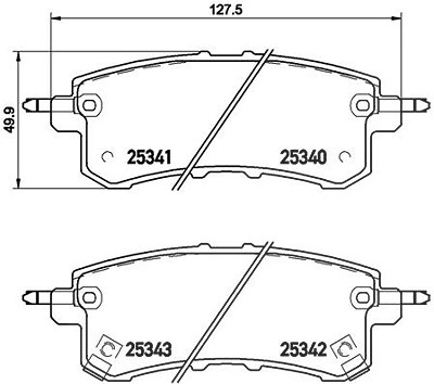 Brembo Bremsbelagsatz, Scheibenbremse [Hersteller-Nr. P56082] für Infiniti, Nissan von BREMBO