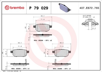 Brembo Bremsbelagsatz, Scheibenbremse [Hersteller-Nr. P79029] für Suzuki von BREMBO