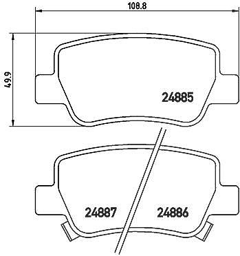 Brembo Bremsbeläge hinten (Satz) [Hersteller-Nr. P83112] für Toyota von BREMBO