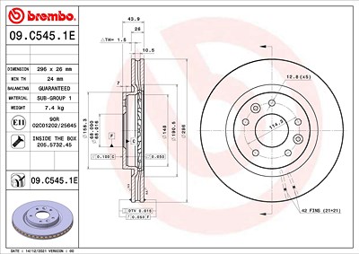 Brembo Bremsensatz, Scheibenbremse [Hersteller-Nr. KT08019] für Nissan von BREMBO