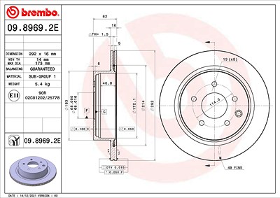 Brembo Bremsensatz, Scheibenbremse [Hersteller-Nr. KT08020] für Nissan von BREMBO
