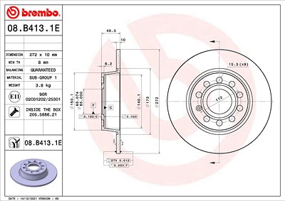 Brembo Bremsensatz, Scheibenbremse [Hersteller-Nr. KT08025] für VW von BREMBO