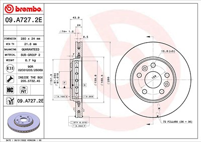 Brembo Bremsensatz, Scheibenbremse [Hersteller-Nr. KT08033] für Renault von BREMBO