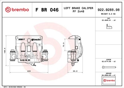Brembo Bremssattel [Hersteller-Nr. FBR046] für Mercedes-Benz von BREMBO