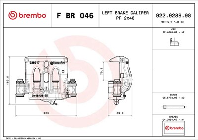 Brembo Bremssattel [Hersteller-Nr. FBR046] für Mercedes-Benz von BREMBO