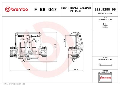Brembo Bremssattel [Hersteller-Nr. FBR047] für Mercedes-Benz von BREMBO