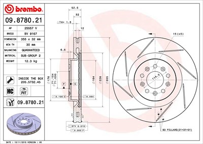 Brembo Bremsscheibe [Hersteller-Nr. 09.8780.21] für Aston Martin von BREMBO