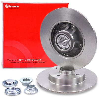 Brembo 1x Bremsscheibe mit Radlager mit ABS-Ring Hinterachse [Hersteller-Nr. 08.A858.17] für Citroën, Ds, Peugeot von BREMBO
