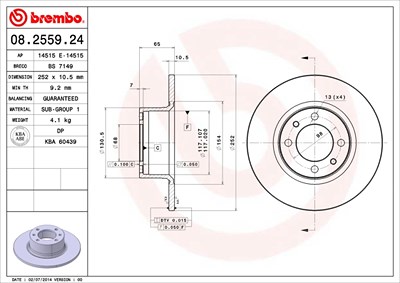 Brembo Bremsscheibe [Hersteller-Nr. 08.2559.24] für Lada von BREMBO