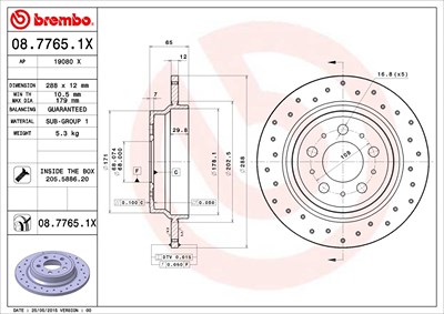 Brembo Bremsscheibe [Hersteller-Nr. 08.7765.1X] für Volvo von BREMBO