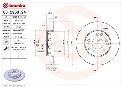 Brembo Bremsscheibe [Hersteller-Nr. 08.2950.24] für Mercedes-Benz von BREMBO