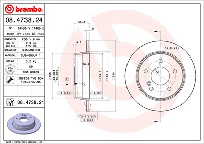 Brembo Bremsscheibe [Hersteller-Nr. 08.4738.21] für Mercedes-Benz von BREMBO