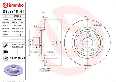 Brembo Bremsscheibe [Hersteller-Nr. 08.B348.41] für Mercedes-Benz von BREMBO