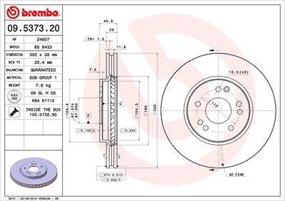 Brembo Bremsscheibe [Hersteller-Nr. 09.5373.20] für Mercedes-Benz von BREMBO