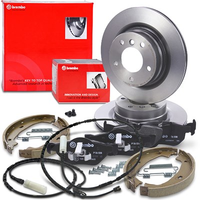 Brembo Bremsscheiben +Bremsbeläge +Kontakt +Bremsbackensatz hinten für BMW von BREMBO
