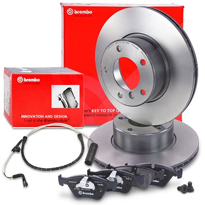 Brembo Bremsscheiben +Bremsbeläge +Warnkontakt vorne für BMW von BREMBO