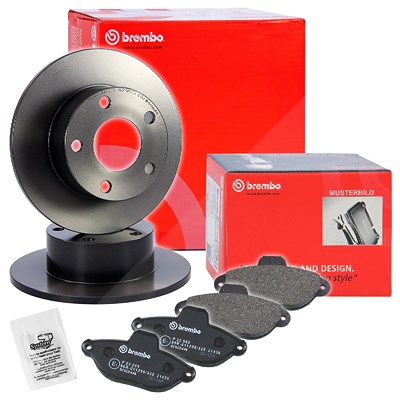 Brembo Bremsscheiben Coated+Beläge Hinten Voll für Mini von BREMBO