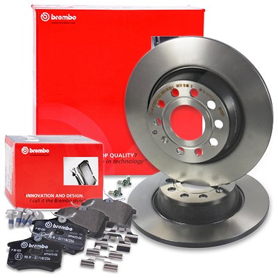 Brembo Bremsscheiben Coated+Bremsbeläge Hinten für Seat von BREMBO