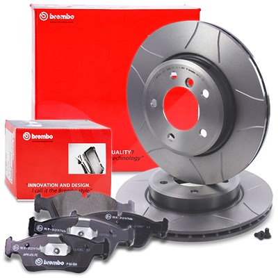 Brembo Bremsscheiben Sport Max+Bremsbeläge Vorne für BMW von BREMBO