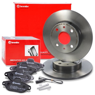 Brembo Coated Bremsscheiben + Bremsbeläge Vorne für Fiat, Ford, Lancia von BREMBO