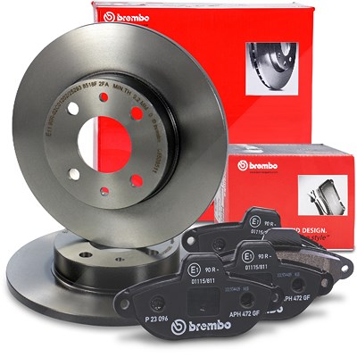 Brembo Coated Bremsscheiben + Bremsbeläge Vorne für Fiat, Lancia von BREMBO