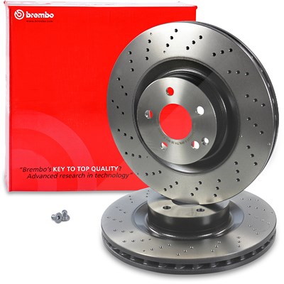 Brembo 1x Bremsscheibe Coated Disc Vorne Gelocht [Hersteller-Nr. 09.A817.11] für Mercedes-Benz von BREMBO
