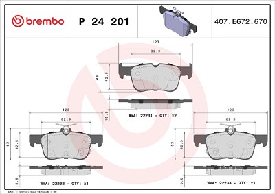 Brembo Bremsbeläge hinten (Satz) [Hersteller-Nr. P24201] für Ford von BREMBO