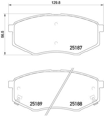 Brembo Bremsbelagsatz, Scheibenbremse [Hersteller-Nr. P30055X] für Hyundai, Kia von BREMBO