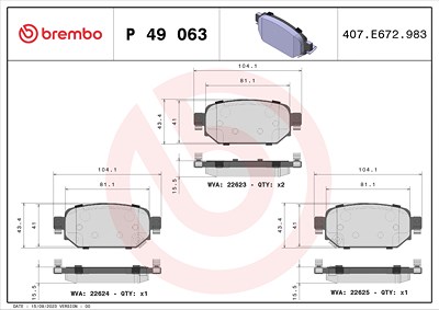 Brembo Bremsbelagsatz, Scheibenbremse [Hersteller-Nr. P49063] für Mazda von BREMBO