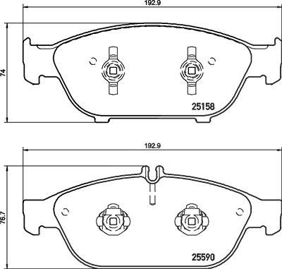 Brembo Bremsbelagsatz, Scheibenbremse [Hersteller-Nr. P50106] für Mercedes-Benz von BREMBO