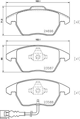 Brembo Bremsbelagsatz, Scheibenbremse [Hersteller-Nr. P85146X] für Audi, Seat, Skoda, VW von BREMBO