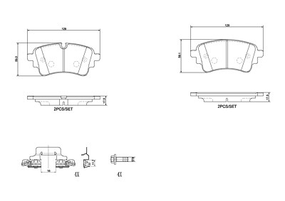 Brembo Bremsbelagsatz, Scheibenbremse [Hersteller-Nr. P85186] für Audi von BREMBO