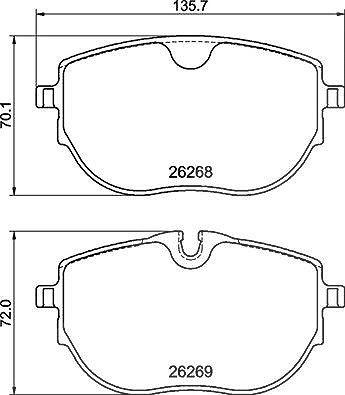 Brembo Bremsbelagsatz, Scheibenbremse [Hersteller-Nr. P85187] für VW von BREMBO
