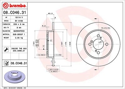 Brembo Bremsscheibe [Hersteller-Nr. 08.C046.31] für Suzuki von BREMBO