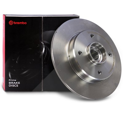 Brembo 1x Bremsscheibe voll mit Radlager und ABS-Ring hinten [Hersteller-Nr. 08.D205.17] für Citroën, Opel, Peugeot, Vauxhall von BREMBO