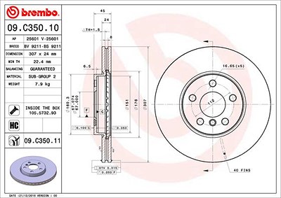 Brembo Bremsscheibe [Hersteller-Nr. 09.C350.11] für BMW, Mini von BREMBO