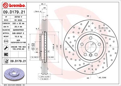 Brembo Bremsscheibe [Hersteller-Nr. 09.D179.21] für Mini von BREMBO