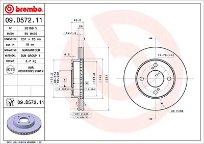 Brembo Bremsscheibe [Hersteller-Nr. 09.D572.11] für Suzuki von BREMBO