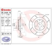 Bremsscheibe BREMBO 08C42575 hinten, geschlitzt, voll, 1 Stück Bremsscheibe BREMBO 08C42575 hinten, geschlitzt, voll, 1 Stück von Brembo