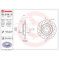 Bremsscheibe BREMBO XTRA LINE BREMBO 08.9148.1X, 1 Stück von Brembo